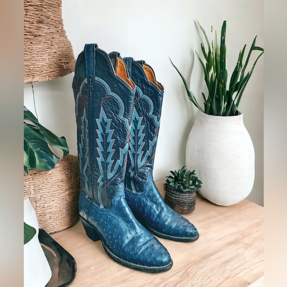 Panhandle Slim Shoes - Panhandle Slim Vintage Ostrich Leather Cowboy Boots